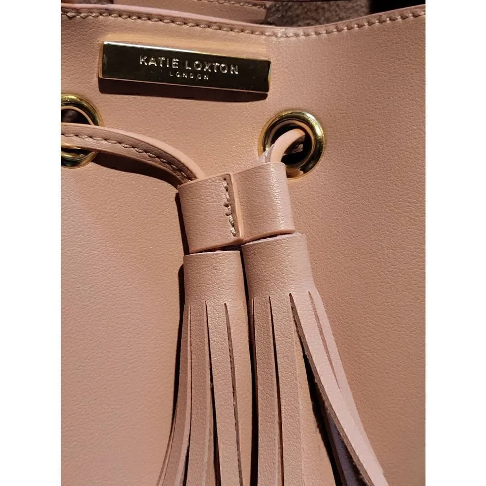 Katie Loxton Blair Bucket Bag Vegan Leather Pink Small
